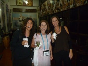 Mission participants Leah Flax, Alice Werner, and co-chair Jodi Klebanoff at the Hotel Nacional.