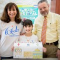 Dorothy and Elizabeth Hughes with Harry Graber, executive vice president, United Jewish Federation of Tidewater.
