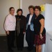 JFS Knitters Club members Leslie Legum, Natalie Steiner and Sandy Mendelsohn pose with JFS volunteer coordinator Jody Laibstain and the donated freezer.