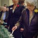 Holocaust survivor Dana Cohen lights a candle during a Yom Hashoah remembrance ceremony.