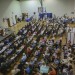 The gathering was moved to the gym due to the large crowd.
