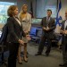 Lea Bogatch-Genossar, ZIM USA president left, meets guests Samantha Golden, Greg Zittrain, Ralph Soussan and Todd Waldman.