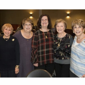 Marcia Moss; Barbara Dudley, Women’s Cabinet education chair; Judy Rosenblatt, Bootsie Goldmeier, and Marcia Hofheimer.