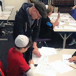 HAT 4th and 5th graders in Hebrew Caligraphy workshop with artist, Hillel Smith. HAT 4th and 5th graders in Hebrew Caligraphy workshop with artist, Hillel Smith.
