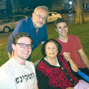 Aaron Tessler, “Savta” Rachel Tessler, of blessed memory, David Tessler, Jacob Tessler (standing), 2016 Aaron Tessler, “Savta” Rachel Tessler, of blessed memory, David Tessler, Jacob Tessler (standing), 2016