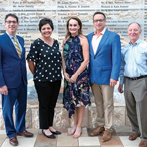 Jeff Cooper, JFS immediate past president; Kelly Burroughs, JFS CEO; Ellen Rosenblum, JFS president, 2019-2021; Scott Rosenblum; and Lawrence Steingold, JFS past president. Jeff Cooper, JFS immediate past president; Kelly Burroughs, JFS CEO; Ellen Rosenblum, JFS president, 2019-2021; Scott Rosenblum; and Lawrence Steingold, JFS past president.