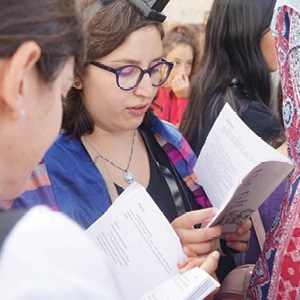 Madeline Budman at the Kotel with Women of the Wall. Madeline Budman at the Kotel with Women of the Wall.