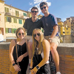 Jared Berklee (top right) at the Arno River by the Ponte Vecchio—oldest bridge across the Arno River– in Florence, Italy with other BBYO representatives. Jared Berklee (top right) at the Arno River by the Ponte Vecchio—oldest bridge across the Arno River– in Florence, Italy with other BBYO representatives.
