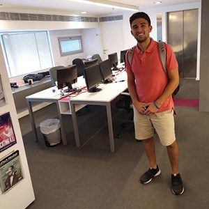 Evan Roesen at the Center for Educational Technology, Israel’s largest educational publisher. Evan Roesen at the Center for Educational Technology, Israel’s largest educational publisher.