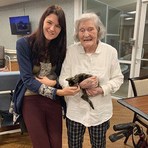 Gabrielle Exum, art therapist, and Elizabeth Currence, BSV resident. Gabrielle Exum, art therapist, and Elizabeth Currence, BSV resident.